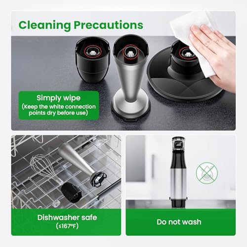 Turelar Immersion Blender Handheld Corded, 1100W 5 in 1 Hand Blender Set