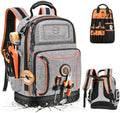 LOKASS 18.1-inch Heavy-Duty Tool Backpack, 75 Pockets, Gray