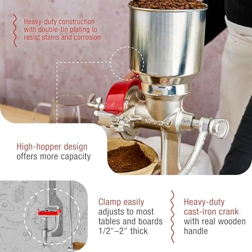Victoria Manual Cast Iron Grain Mill 2400g with High Hopper
