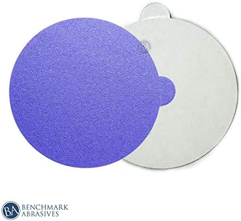 Benchmark Abrasives PSA No Hole 6 Inch Sanding Discs with Premium Ceramic Purple Automotive Orbital Sander Sandpaper 6 Inch Sanding Disc Self Stick Surface Blending Rust Removal (50 Pack), 80 Grit