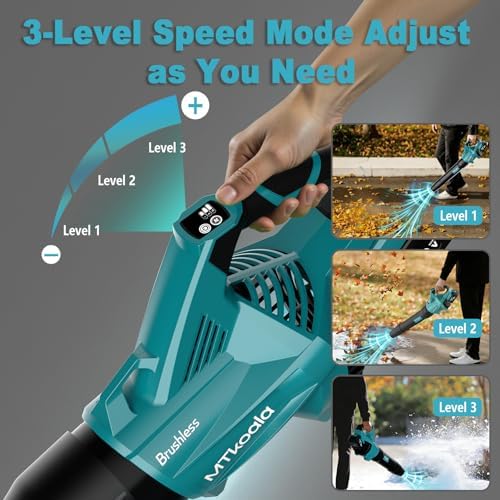 Leaf Blower Cordless, New Upgraded 1200W Brushless Motor Leaf Blower, 700CFM 200MPH with 3 Speed Modes, 160Mins Max Runtime, Handheld Electric Blower for Lawn Care, Yard, Dust & Snow (Blue)