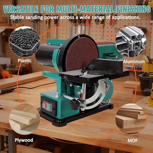 Adjustable Belt Sander, 4 x 36 in. Bench Sander and Polisher Grinder with 6in Belt for Woodworking
