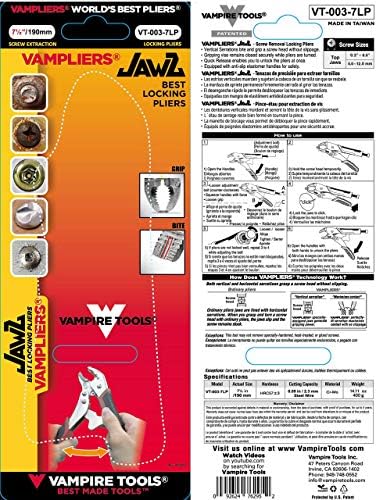 VAMPLIERS 2-PC Screw Extractor Pliers Set 7.5" Locking Pliers+ 8" Linesman