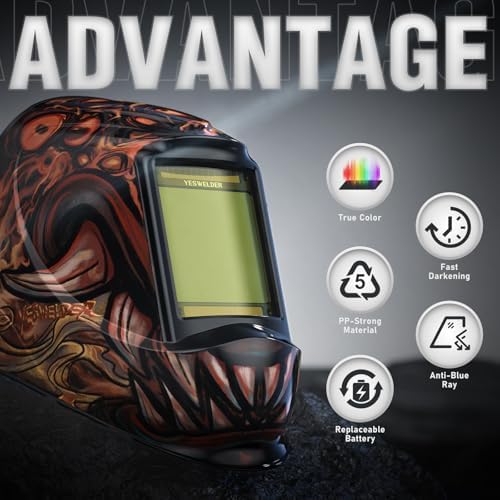 YESWELDER Auto Darkening Welding Helmet, Large View, LYG-M800H-FD