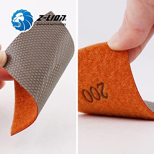 Z-Lion Diamond Abrasive Paper Sheets 200 Grit Diamond Sandpaper Nylon Back for Grinding Stone Glass Ceramic(1 Pcs)