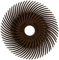 Dedeco Sunburst Radial Bristle Discs 12-Pack - 2" Curved - 3/8" Arbor - Brown 36 Grit (Ultra-Coarse) - Aluminum Oxide for Polishing & Finishing