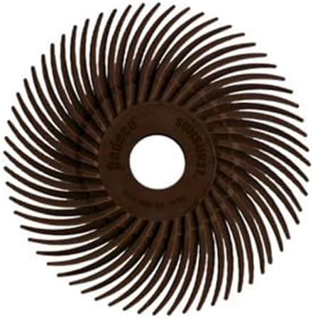 Dedeco Sunburst Radial Bristle Discs 12-Pack - 2" Curved - 3/8" Arbor - Brown 36 Grit (Ultra-Coarse) - Aluminum Oxide for Polishing & Finishing