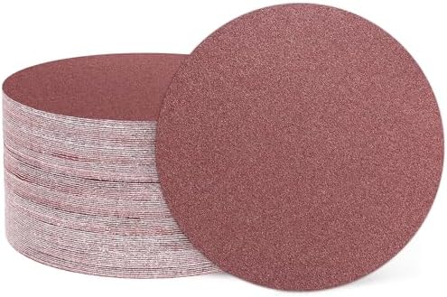 HARFINGTON 50 Pcs 5 Inch Sanding Discs 60 Grit Red Aluminum Oxide