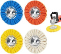 Airway Buffing Wheel Kit (1 Pc White, 1 Pc Orange, 1 Pc Blue, 1 Pc Yellow),8" Diameter, 5/8" Arbor Hole, 12 Ply, for Aluminum Wheels, Tanks & Metal Mirror Polishing, for Angle Grinder, 4 Pcs