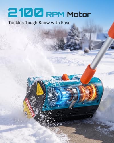 Seesii 20V Cordless Snow Shovel, 12" Electric Snow Blower, Lightweight