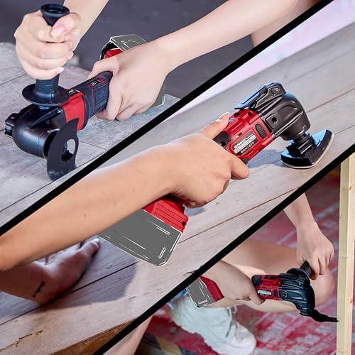 IRONFIST Cordless Oscillating Tools Compatible with MILWAUKEE M18, 6 Speed 8000-20500RPM, Brushless Motor Cordless Multi-Tool for Scraping, Sanding,Cutting Wood (BATTERY NOT INCLUDE)