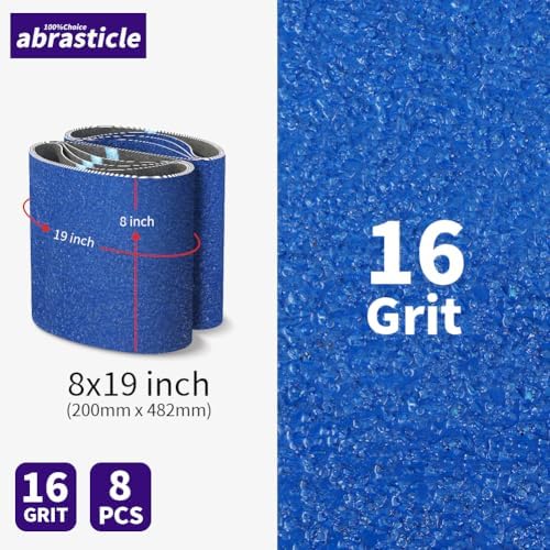 8 Packs 8 x 19 inch 16 Grit Blue Zirconia Cloth Floor Sanding Belts Ideal for sanding commercial and residential flooring