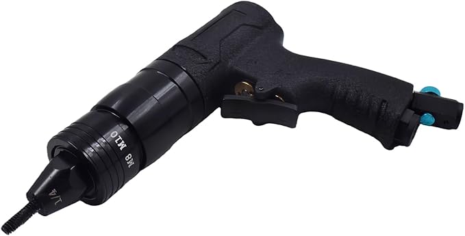Pneumatic Rivet Nut Gun Air Rivet Nut Pull Setter Riveting Fastening Tool 1/4 5/16 3/8 Riveting Mandrels Quick Change Locking Nozzle Bolts Adapter Drill For Air Rivet Nut Insert Installation Tool