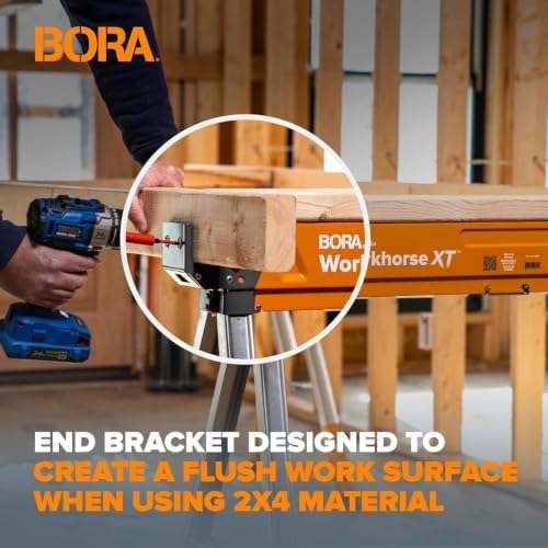 BORA Workhorse XT Saw Horses 2 Pack Adjustable Folding Heavy Duty Sawhorse