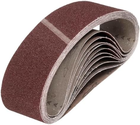 HARFINGTON 3 x 24 Inch Sanding Belts, 10 Pcs 36 Grits Aluminum Oxide Abrasive Belt Sander File Belt for Woodworking, Metal Polishing, Knife Sharpener