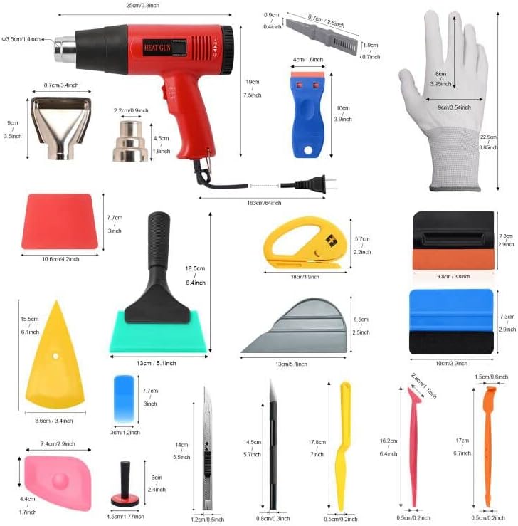 NEWISHTOOL Vinyl Wrap Tool Kit with Heat Gun for Vinyl, Car Wrap Kit