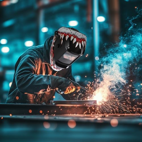 Solar Battery Powered 3.94''X1.93'' Large View Wide Shade 4/9-13 for TIG MIG ARC Cool Welder Mask Hood Helmet