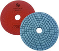 PPW139D Diamond Polishing Pads 4" For Concrete Terrazzo Marble Stone Granite Countertop Floor Wet Polishing, Grit 200 - Pack of 5