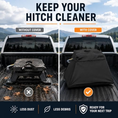 5th Wheel Hitch Cover for PullRite #2700 ISR SuperGlide 16K 2010-Present, Water Resistant Protector for Pickup Truck Bed, Outdoor Dust Rain Snow Protection for RV Towing Equipment