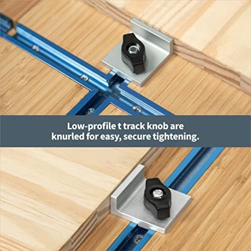 POWERTEC 71779 24" Double-Cut Profile T Track Kit, Including Long, Short & InLine Stops and 5-1/2" Hold Down Clamps, Pack of 1