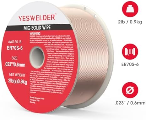 YESWELDER ER70S-6 Carbon Steel MIG Wire, 0.023 in, 2 lb