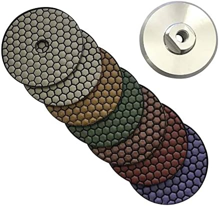 4" Dry Stone Polishing Pads with Aluminum Backer, 50-3000 Grit