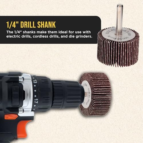 Dura-Gold 40-Piece Flap Wheel Sander Set with 1/4" Shank - 80 Grit Aluminum