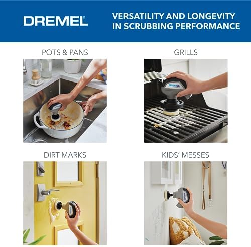 Dremel Versa Power Scrubber Kit with 5 Scrub Daddy Cleaning Sponge Pads - Waterproof Cordless Electric Spin Scrubber, High Speed, Multi-Surface Cleaning for Kitchen, Household, and Bathroom, PC10-07