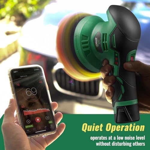 BATOCA S3 Cordless Car Buffer Polisher - 2pcs 11.1V Lithium-ion Rechargeable Battery Powered Brushless Polisher with 6 Variable Speed, DA Orbital Buffer for Car Detailing, Polishing, Waxing