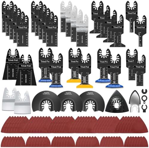 Trivd Frol 121 PCS Oscillating Saw Blades, Multitool Blades with Sandpaper