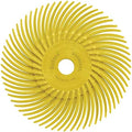 Dedeco Sunburst Radial Bristle Discs 12-Pack - 3" Curved - 3/8" Arbor - Yellow 80 Grit (Coarse) - Aluminum Oxide for Polishing & Finishing