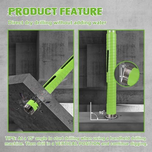 1 1/4 Inch Dry Core Drill Bit with Pilot Bit and 2 Pcs Adapters