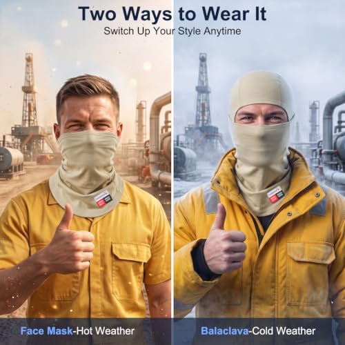 Fullsheild FR Balaclava CAT2 7oz Flame-Retardant Cotton Face Mask, NFPA2112