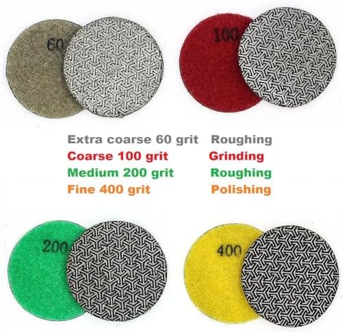 Electroplated Diamond Sanding Paper Sheet Pad,100Grit 2inch 50mm Grinding Sandpaper Pad Hook and Loop Backing for Metal Glass Porcelain Ceramic Hand Polishing & Trimming (1 Piece)