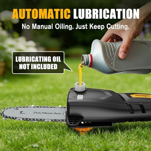 8-Inch Cordless Pole Saw Compatible with Dewalt 20V Max Battery