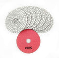 SHDIATOOL 8Pcs 4 Inch Diamond Wet Polishing Pads with White Bond Grit 3000 for Marble Granite Stone