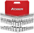 AOBEN 64Pcs Master Torx Bit Socket and External Torx Socket Set, 1/4, 3/8, 1/2-inch(E4-E24, T6-T70,TT6-TT70,TP8-TP60), S2 and Cr-V Steel, Includes Socket Adapters