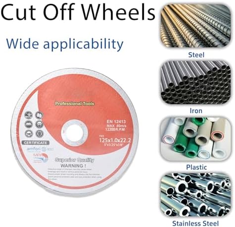 WFLNHB 50 Pack 5"x0.040"x7/8" Metal and Stainless Steel Cut Off Wheels Replacement for Angle Grinders