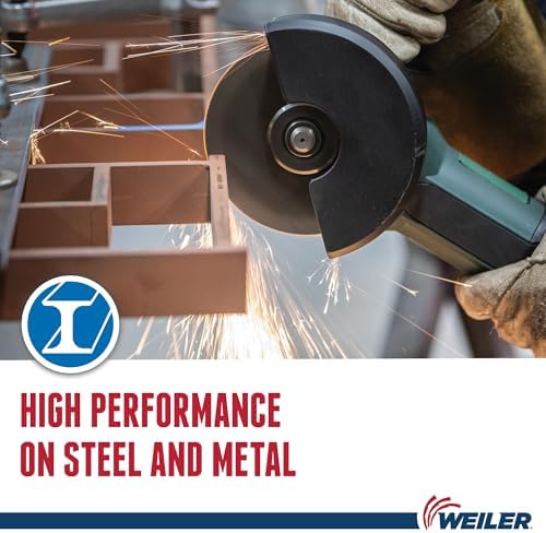 Weiler 57045 6 Inch Cutting Wheel, Tiger AO Steel/Metal Long Life Performance Cutting, .045" A60T Type 27 7/8" Arbor, Pack of 25