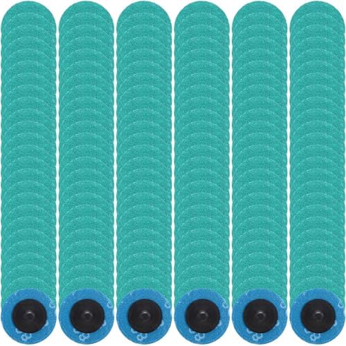 Newwiee 150 Pcs 2 Inch Sanding Discs Green Zirconia Roll Die Grinder Sanding Surface Conditioning Discs for Surface Prep Strip Grind Polish Finish Burr Rust Paint Removal(80 Grit)