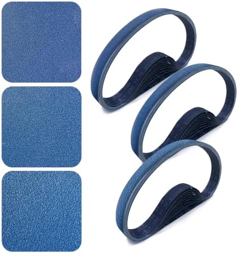 1x30 Inch Sanding Belts 30 Pcs (3 Grit, 10 Each of 80, 120, 150 Grits) Heavy Duty Belt Sander Zirconia Belt Sander Paper for Wood, Metal, Stainless Steel, Automotive, and Furniture