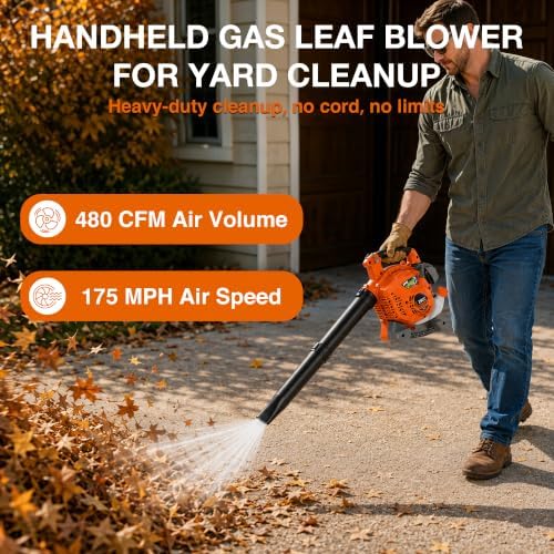 PROYAMA 29CC Gas Powered Handheld Leaf Blower, 3-in-1 Vacuum & Mulcher Kit