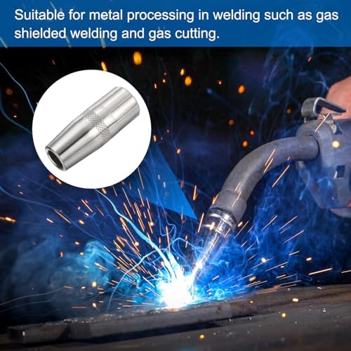 HARFINGTON 5pcs Mig Welding Gun Nozzle 1/2" Orifice KP2742-1-50R Gas Welding Gun Nozzle Copper Nickel Plating Welding Gun Accessory for 250L PRO Curve 200 MIG Gun 200A/300A/400A Parts