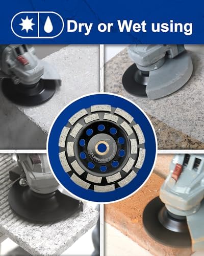 SHDIATOOL 5-Inch Double Row Diamond Grinding Cup Wheel for Concrete