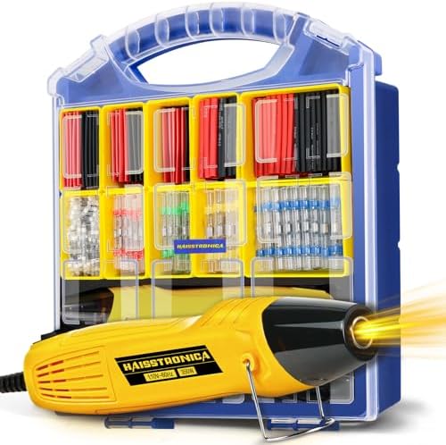 haisstronica Solder Seal Connectors and Tubing Kit, Mini Heat Gun, 340PCS