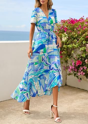 PRETTYGARDEN Women's Boho Floral Summer Maxi Dresses