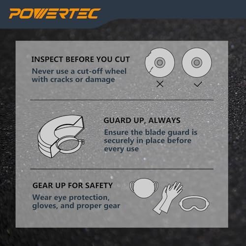 POWERTEC Chop Saw Blade, 14" Metal Cut-Off Wheel, 5 Pack (14022)