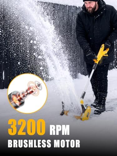 16" Cordless Snow Shovel Compatible with DeWalt 20V MAX Battery (Bare Tool)