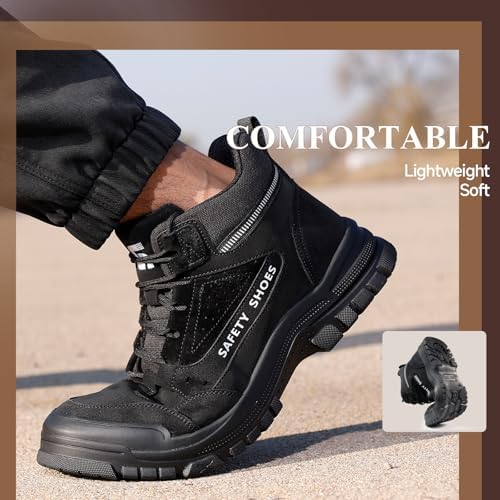 GUSAYEX Steel Toe Boots for Men Puncture Resistant Work Boots