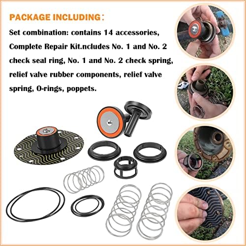 Complete Replacement Repair Kit for 1-1/4" to 2" Models 975XL and 975XL2 Backflow Preventer, Includes Poppets, Springs, Seats and More